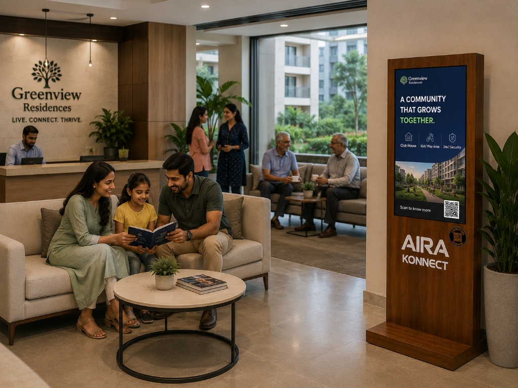 Digital kiosk in residential community